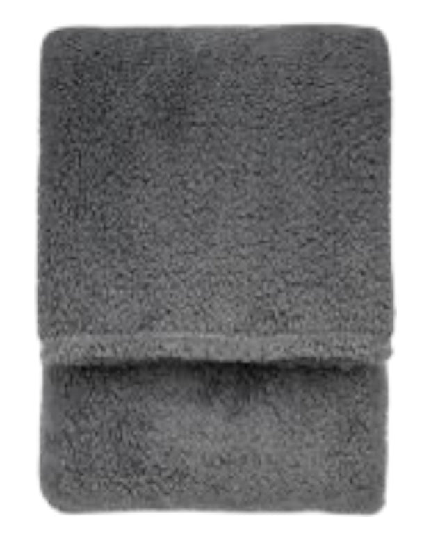 Charcoal Grey Teddy Throw Blanket