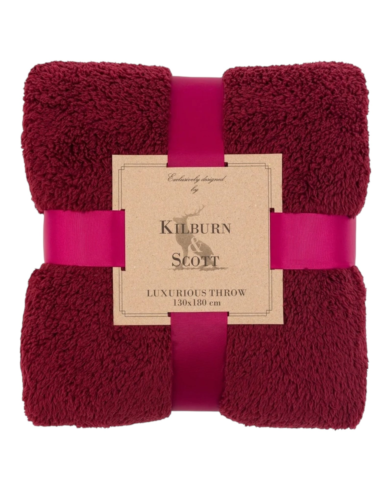 Burgundy Teddy Throw Blanket