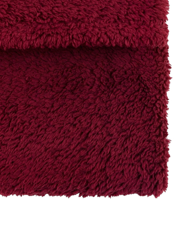 Burgundy Teddy Throw Blanket