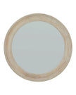 Round washed wood framed mirror by Hill Interiors, showcasing a stylish natural wood finish and classic circular design.