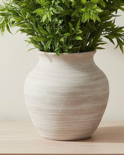 Hellenic large shaded sand-colored home decor base by Hill Interiors, featuring a textured, sculptural design for stylish interior accents.