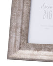 Silver wooden photo frame with a wide border featuring a sleek design, perfect for showcasing pictures in a stylish way.