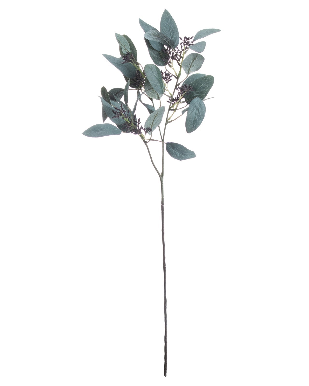 Artificial seeded eucalyptus stem from Hill Interiors, showcasing realistic green eucalyptus leaves on a natural-looking stem.