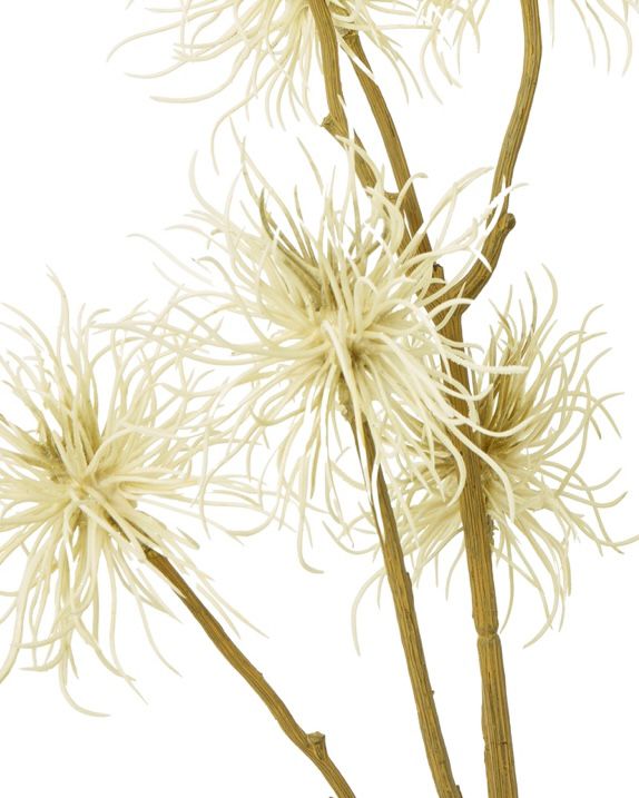 Artificial Classic Cream Xanthium stem by Hill Interiors, showcasing realistic cream-colored plant with detailed leaves and stem.