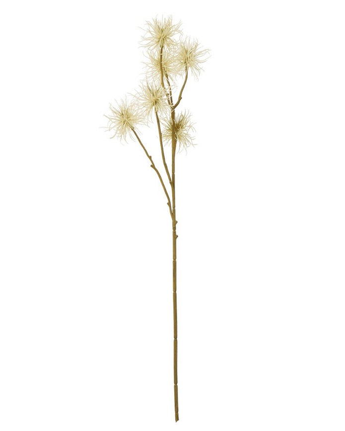 Artificial Classic Cream Xanthium stem from Hill Interiors, showcasing realistic cream-colored plant with textured leaves in a natural display.