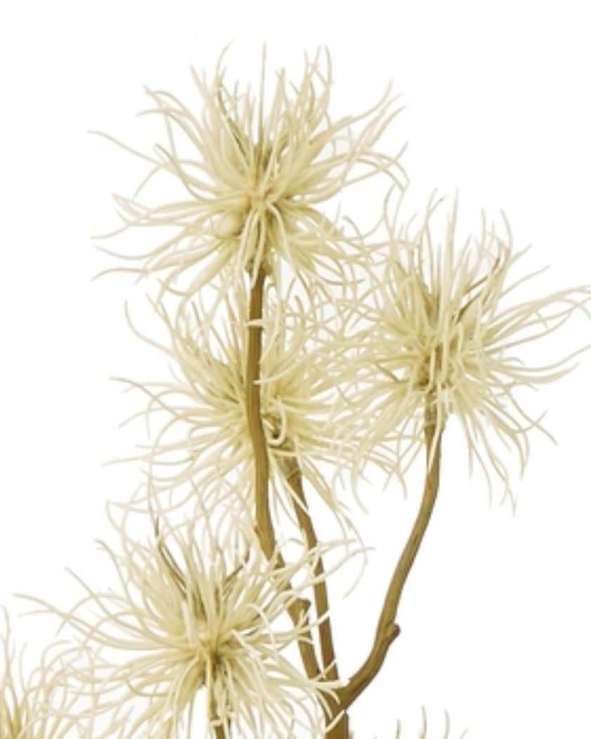 Artificial Classic Cream Xanthium stem by Hill Interiors, showcasing realistic cream-colored botanical plant for home decor.