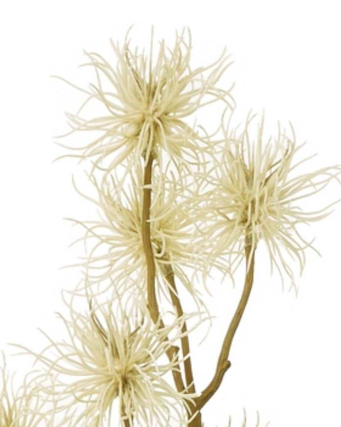Artificial Classic Cream Xanthium stem by Hill Interiors, showcasing realistic cream-colored botanical plant for home decor.
