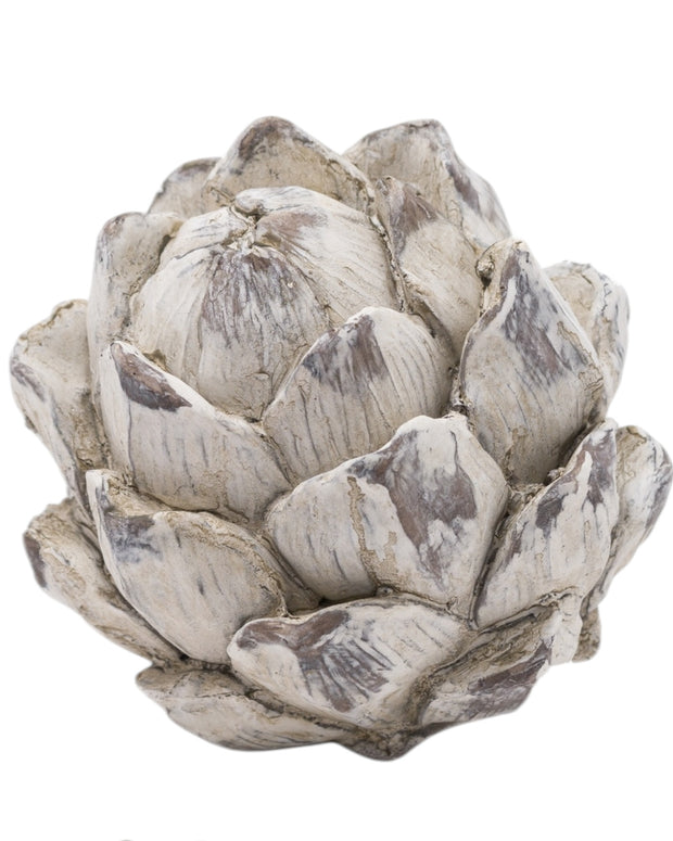 Decorative stone concrete artichoke sculpture for home decor, crafted by Hill Interiors, showcasing a detailed, naturalistic design.