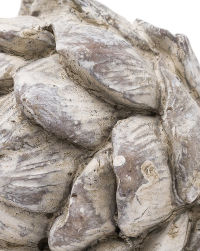 Stone concrete decorative artichoke for home decor, showcasing detailed craftsmanship and a rustic, natural finish.