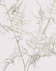 Artificial white asparagus fern spray from Coach House, realistic white fern plant for home decor or floral arrangements.