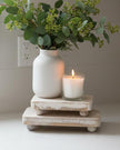 Set of two white wood chunky risers for home décor, featuring natural wood grain and sturdy design by Starlight Express.