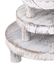 Set of three white washed round risers from Starlight Express, ideal for home decor display and decorative elevating surfaces.