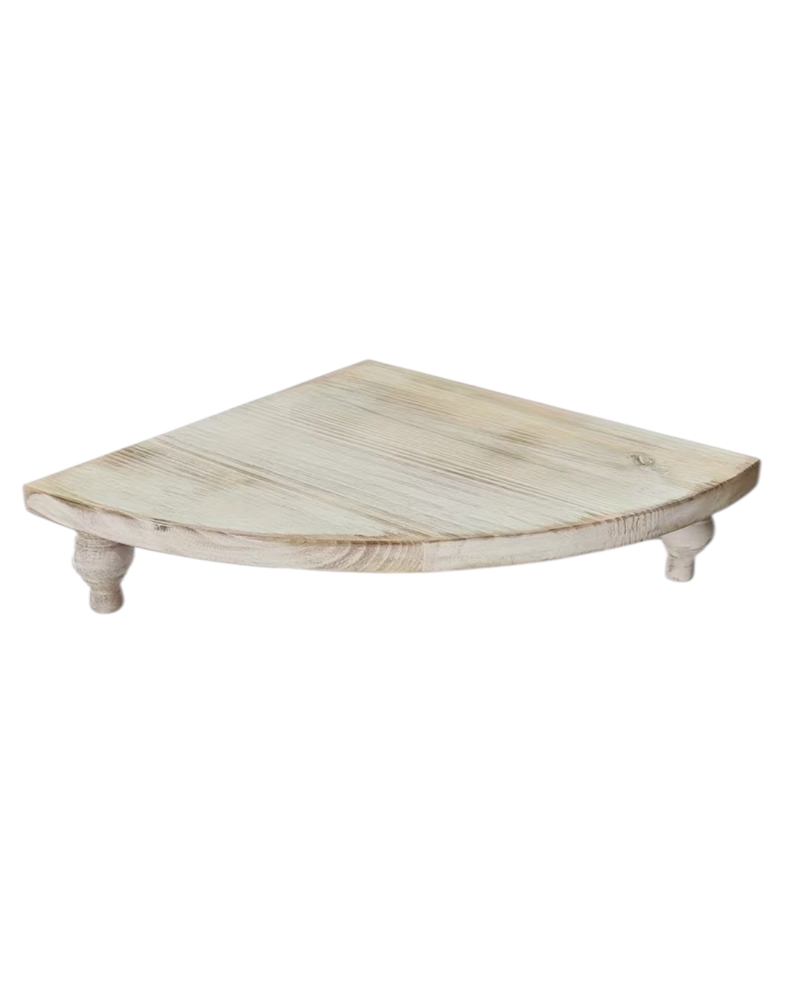White wooden rustic display corner bench by Starlight Express, ideal for home decor with a charming, vintage-inspired design.