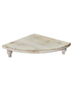 White wooden rustic display corner bench by Starlight Express, ideal for home decor with a charming, vintage-inspired design.
