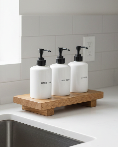 Small wooden riser tray board from Starlight Express, ideal for kitchen and dining display or serving.
