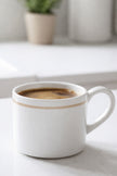 White organic Delilah mug by Coach House, ceramic kitchen and dining cup with a clean, modern design.