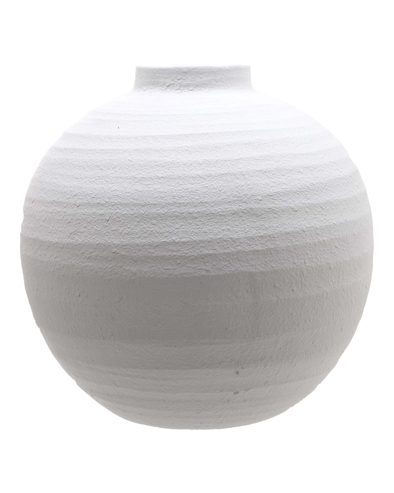 Tiber Matt White Stone Vase by Hill Interiors, modern decorative vase with smooth finish and elegant design.