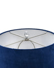 Navy blue glass lamp from Hill Interiors with a sleek lighting design, perfect for modern home decor.