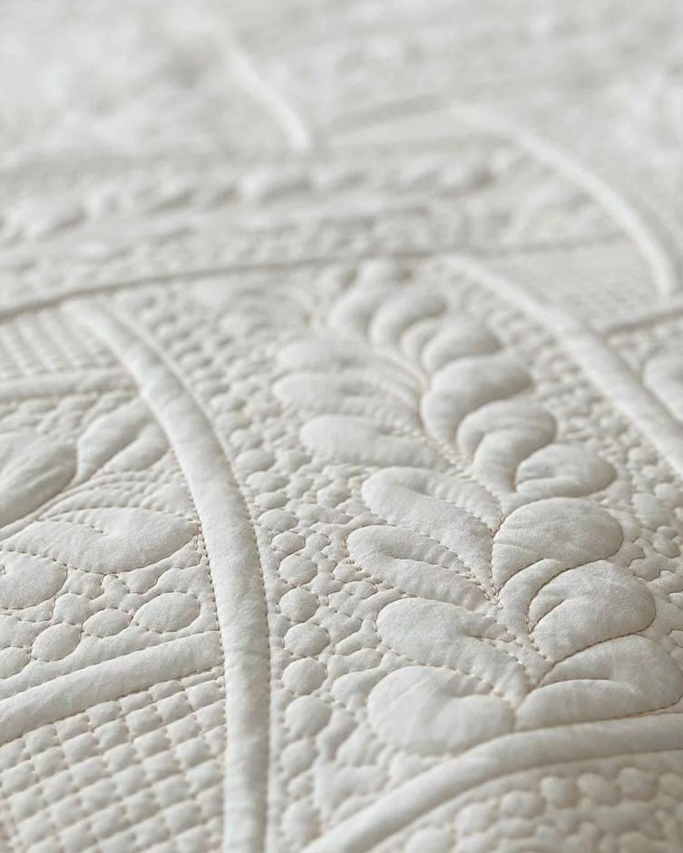 Cream Luxury Linen Bed Runner Quilt