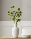 Artificial green globe thistle spray from Hill Interiors, realistic artificial plant with spiky globe-shaped purple flowers.