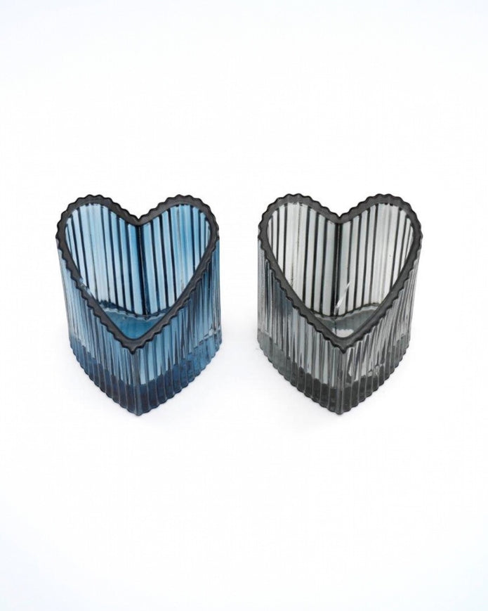Ribbed Heart Tealight Holder