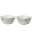 Neutral Floral And Leaf Cereal Bowls - Set Of Two