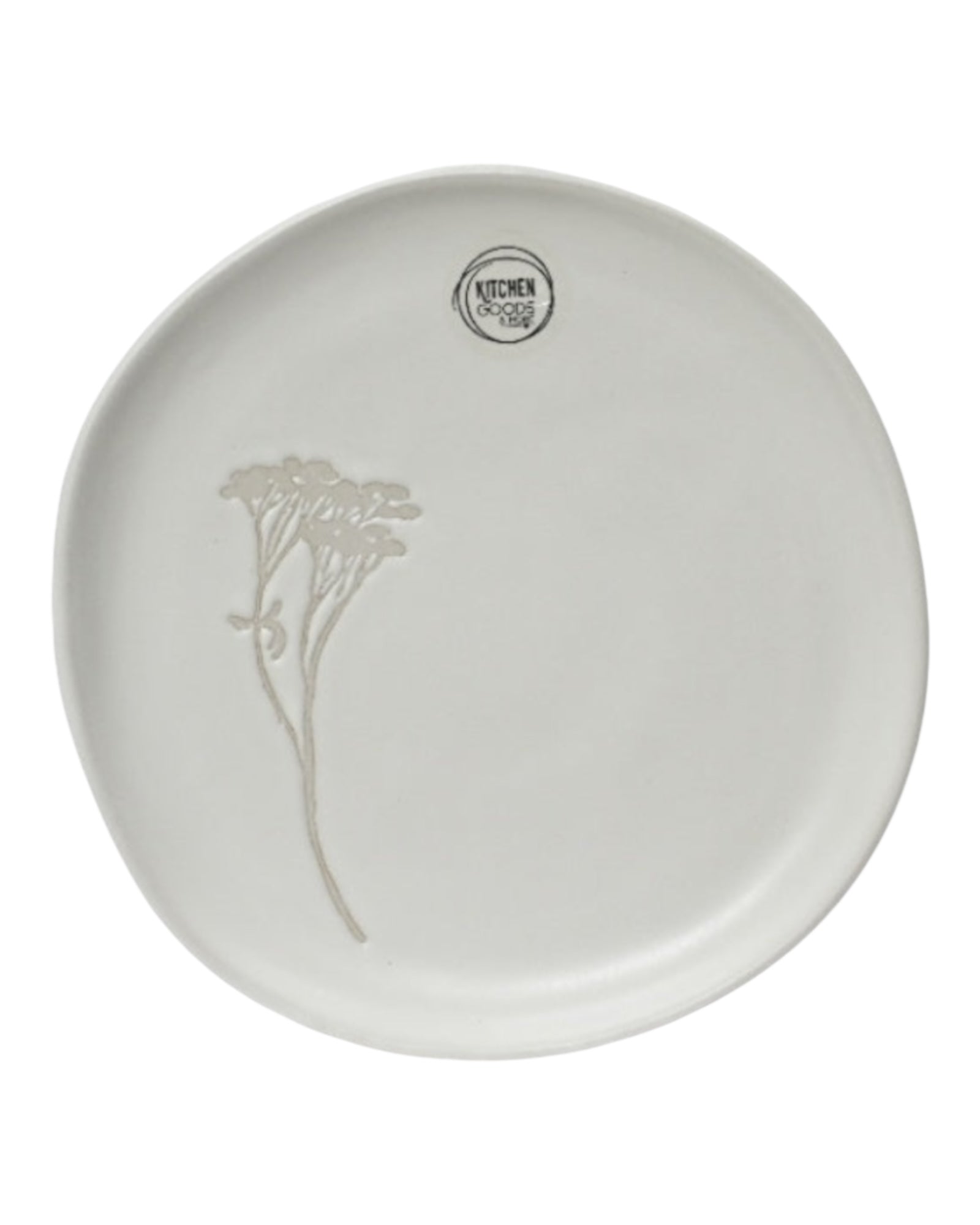 Neutral Floral Breakfast Plates - Set of Two