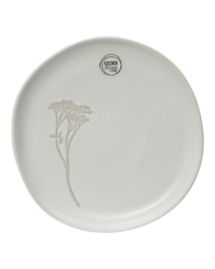 Neutral Floral Breakfast Plates - Set of Two