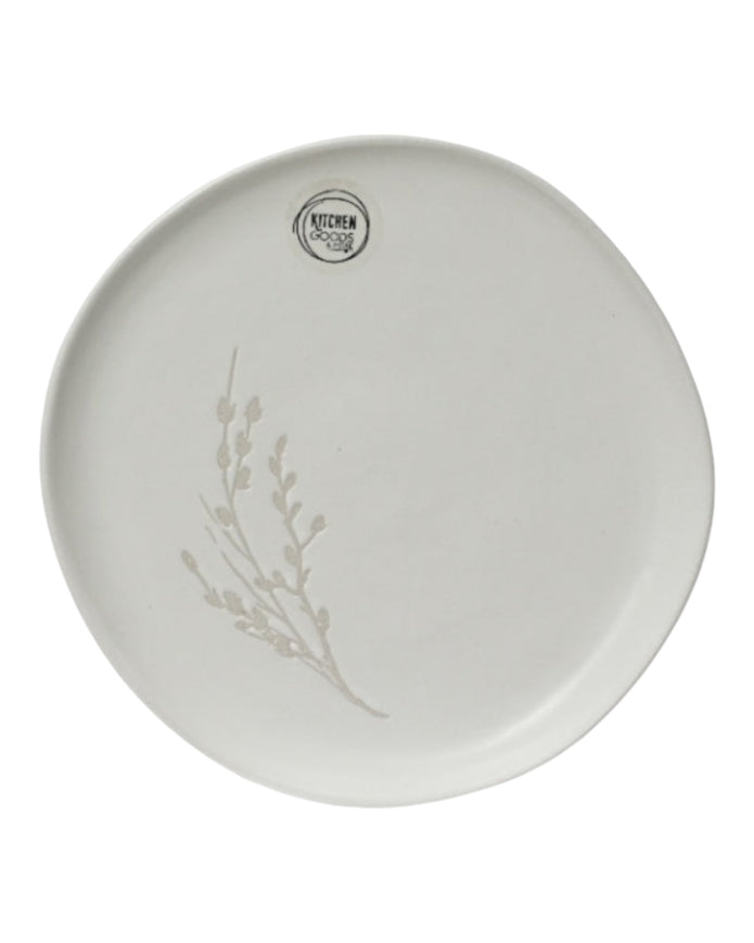 Neutral Floral Breakfast Plates - Set of Two