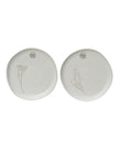 Neutral Floral Breakfast Plates - Set of Two
