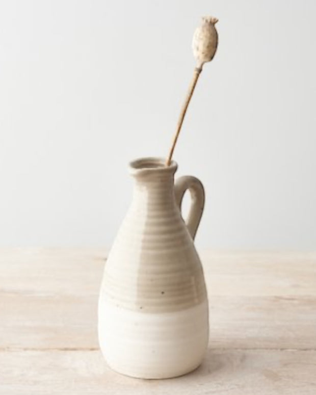 Ceramic Cream Two Tone Bud Vase