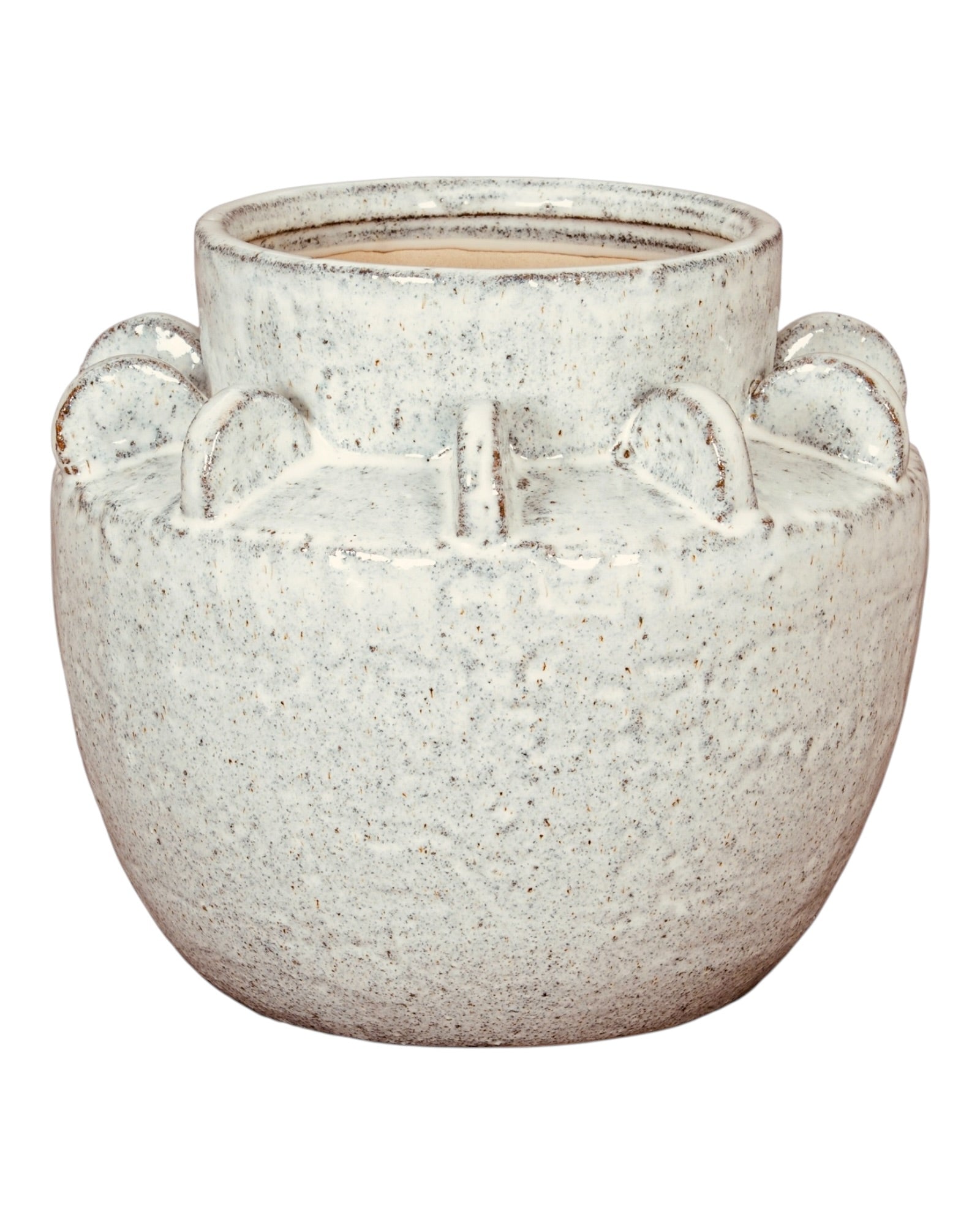 Dara White Ceramic Wide Neck Textured Vase by Hill Interiors, showcasing its elegant shape and textured surface.