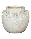 Dara White Ceramic Wide Neck Textured Vase by Hill Interiors, showcasing its elegant shape and textured surface.