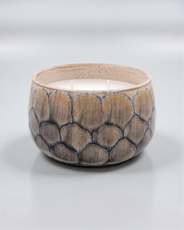 Blue Reactive Glaze Wax Candle Pot