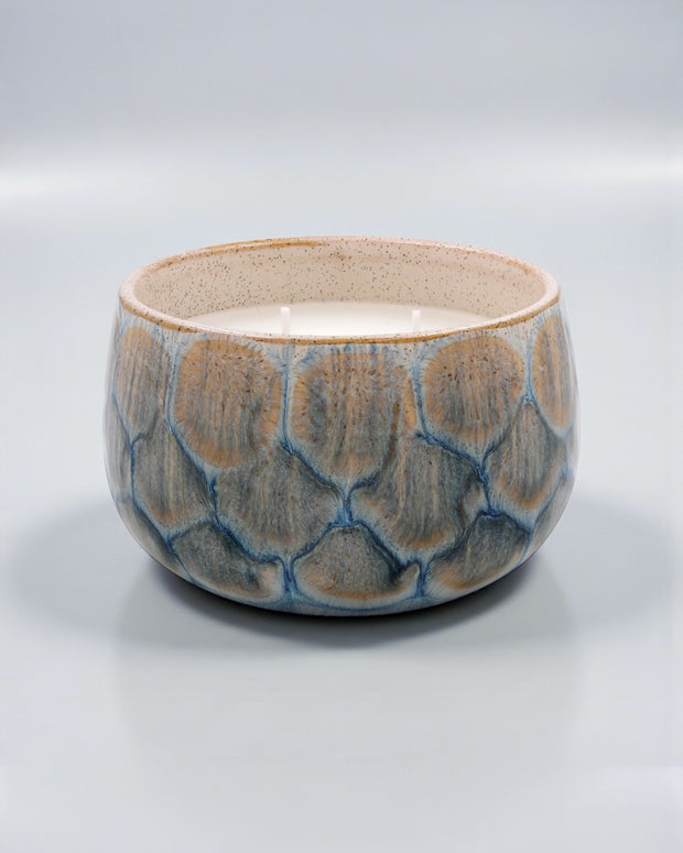Blue Reactive Glaze Wax Candle Pot