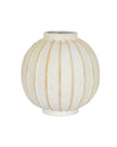 Decorative vase with blue and white globe stripes, perfect for home décor from Hill Interiors.