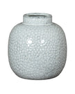 White glazed Cairn Dimple Vase by Hill Interiors, featuring a smooth, rounded design with textured dimples for decorative display.