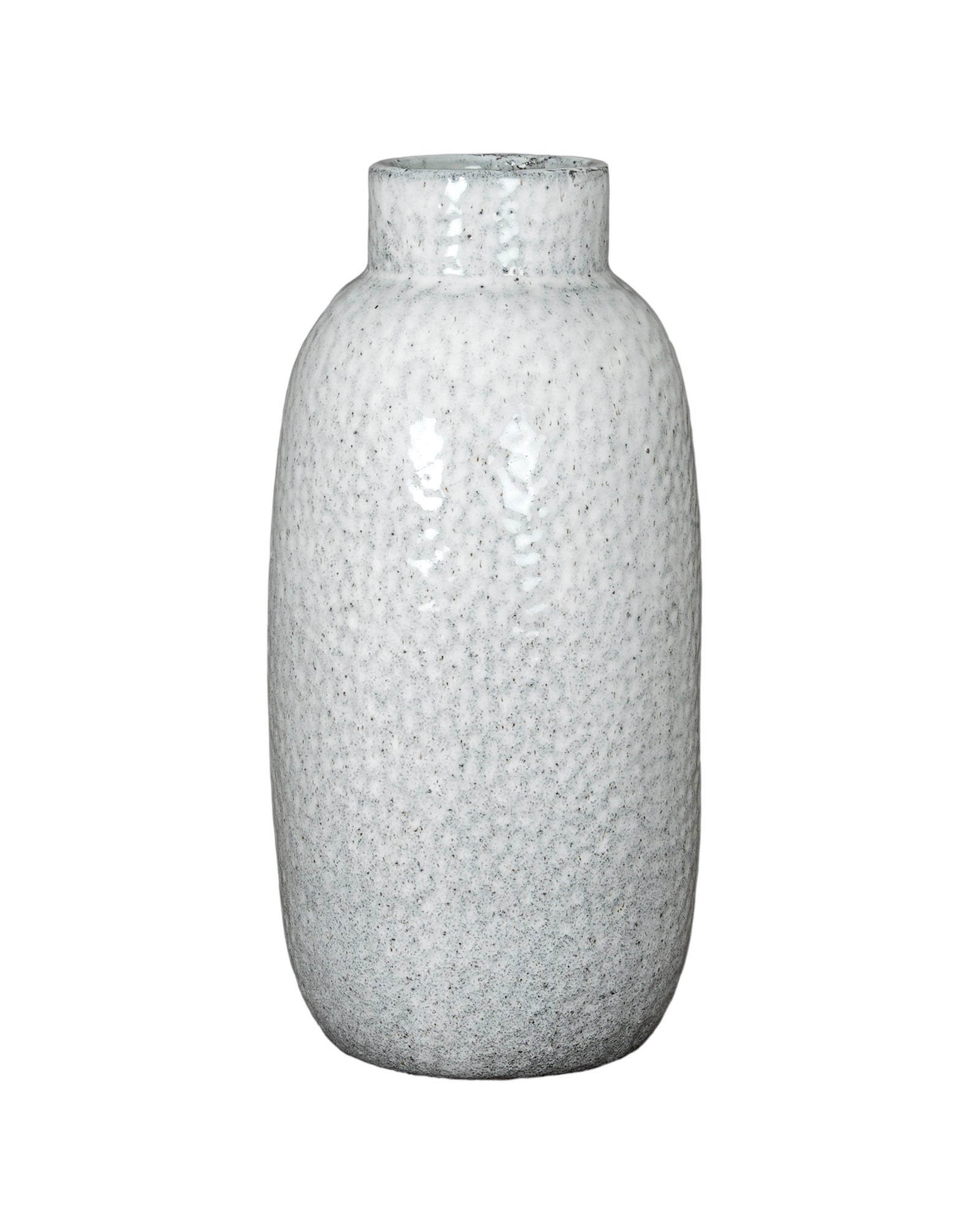 White glazed Cairn Dimple vase by Hill Interiors, decorative ceramic vase with a textured dimpled surface for stylish home decor.