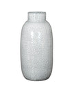 White glazed Cairn Dimple vase by Hill Interiors, decorative ceramic vase with a textured dimpled surface for stylish home decor.