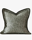 Olive green square cushion cover from Ellenvale Trade, soft furnishings with a textured fabric and modern design.