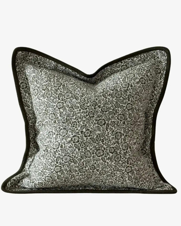 Olive green square cushion cover from Ellenvale Trade, soft furnishings with a textured fabric and modern design.