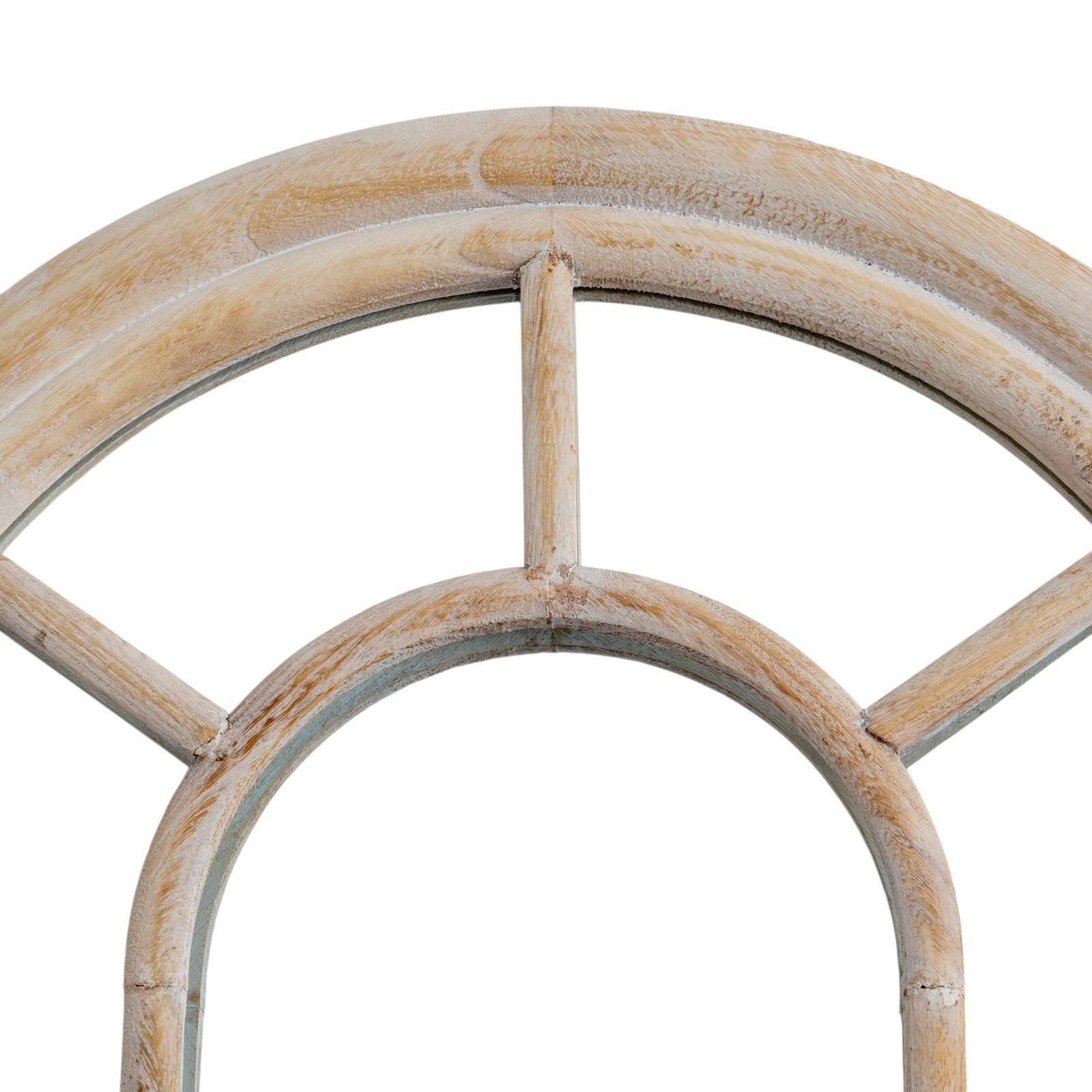 Cleo extra tall wood arched window framed mirror by Hill Interiors, showcasing a tall, elegant wooden mirror with an arched window design.
