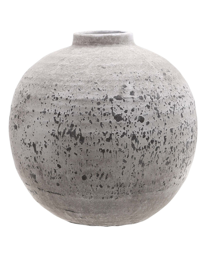 Aegean Tiber Matt Neutral Stone Vase by Hill Interiors, showcasing a smooth, matte finish in neutral stone color.