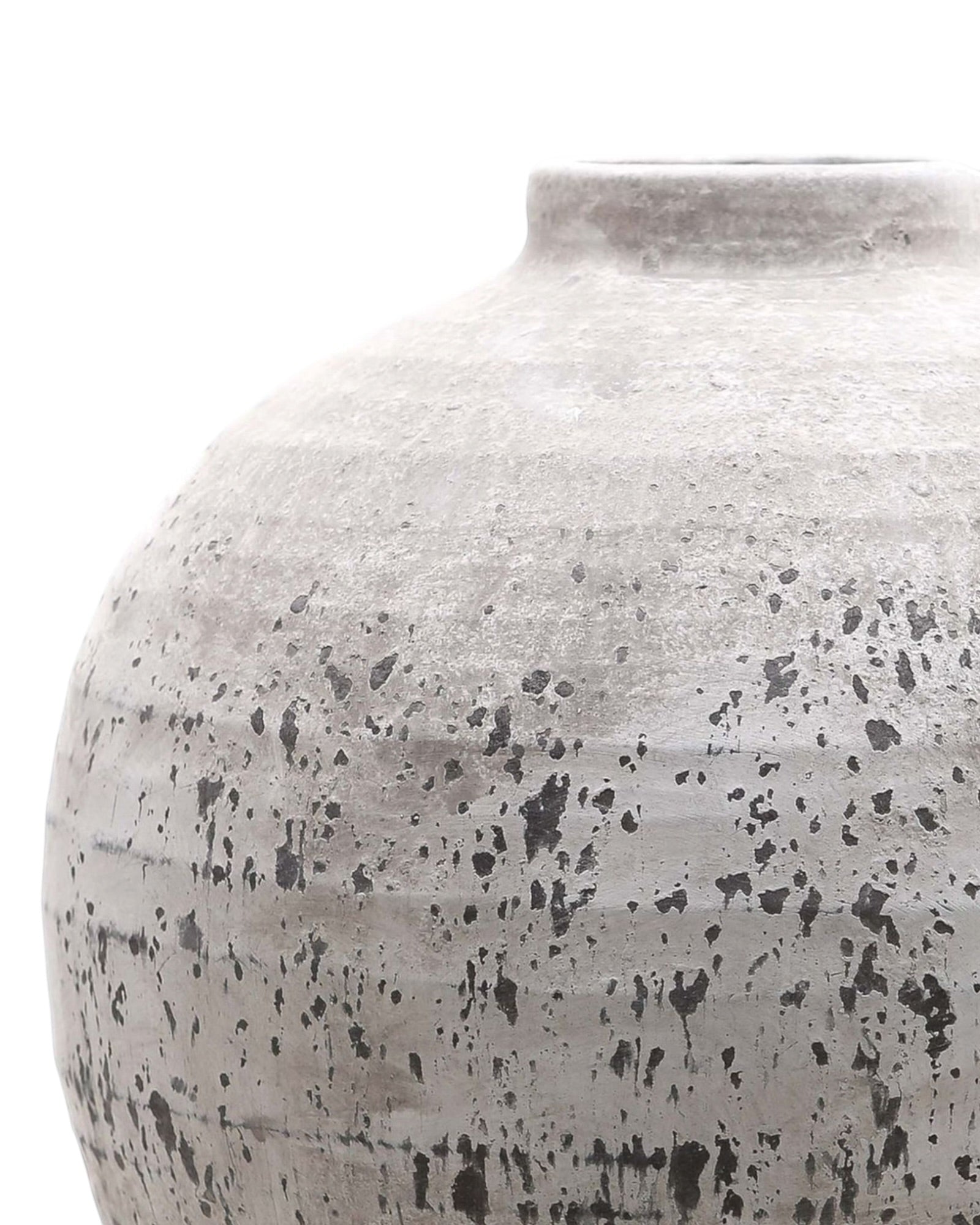 Aegean Tiber Matt Neutral Stone Vase by Hill Interiors, showcasing a matte finish and neutral stone color with a smooth, rounded shape.