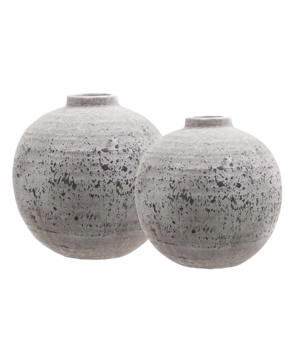 Aegean Tiber Matt Neutral Stone vase by Hill Interiors, showcasing a modern, matte finish stone vase on a neutral background.