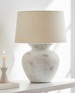 Extra large stone bath lamp by Hill Interiors, showcasing a modern lighting fixture with a textured stone finish.