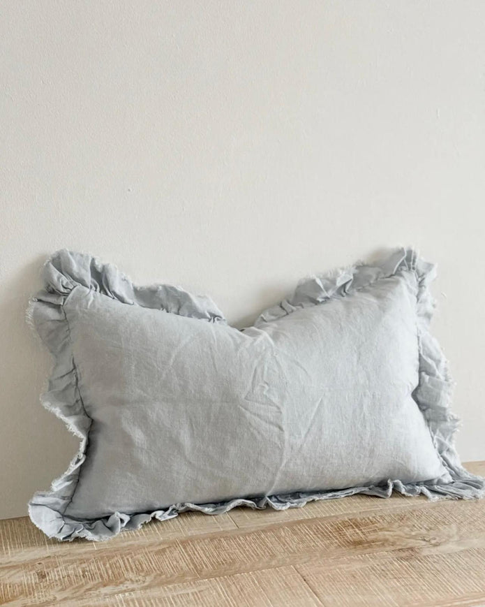 Ocean blue rectangle cotton cushion cover from Ellenvale Trade, soft furnishings with a stylish, textured design.