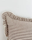 Chocolate brown pinstripe cushion cover by Ellenvale Trade, rectangular soft furnishing with a subtle pinstripe pattern.