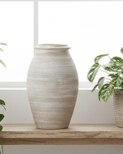 Actium Shaded Sand Vase by Hill Interiors, modern ceramic vase with a textured shaded sand finish, ideal for home decor.