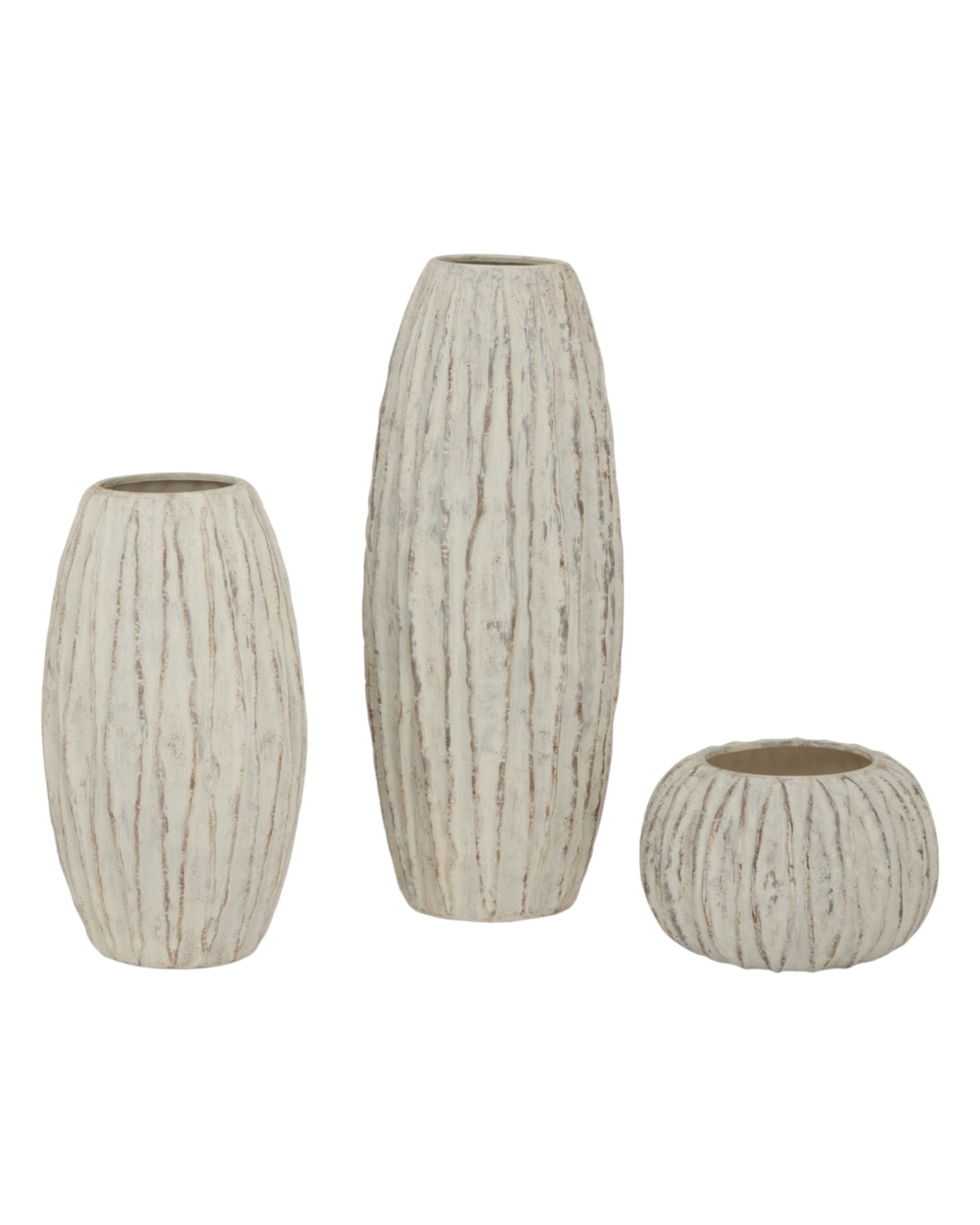 Large round Fin vase by Hill Interiors, decorative ceramic vase with a smooth finish and modern design for home decor.